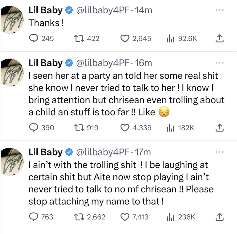 Lil Baby tweets